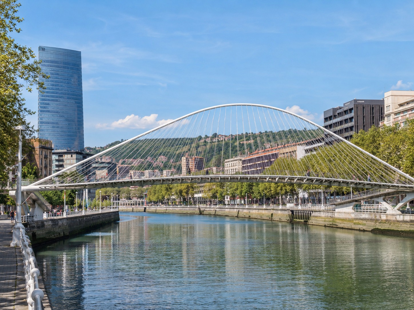 Zubizuri Bridge in Bilbao