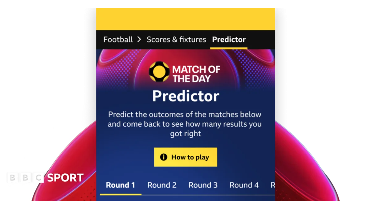 Play BBC Sport's new Match of the Day Predictor game