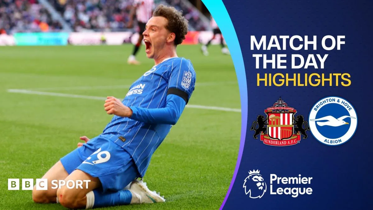Brighton win 2-0 at Sunderland despite Struijk red card